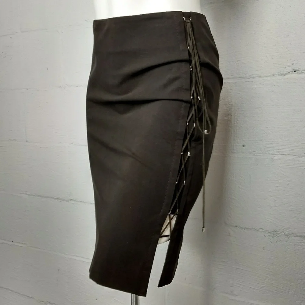 Elie Tahari Brown Side Lace Pencil Skirt 4